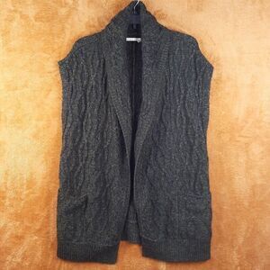 ALICE & OLIVIA Womens Sweater XS Green Cardigan Vest Open Oversized Chunky Knit